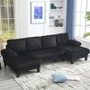 SKRAN 114" U-Shaped Couch Convertible Sectional Sofa 4-Seat Sofa with Double Chaise Lounge for Apartment, Living Room - 2 of 4
