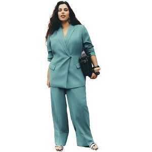 ELOQUII Women's Plus Size Tall Cuff Trouser - 1 of 4