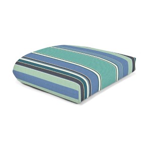 Casual Cushion Stripe Sunbrella Fabric 1-Piece Indoor/Outdoor Wicker Seat Pad Cushion, 19.5"W x 19.5"L - 1 of 4