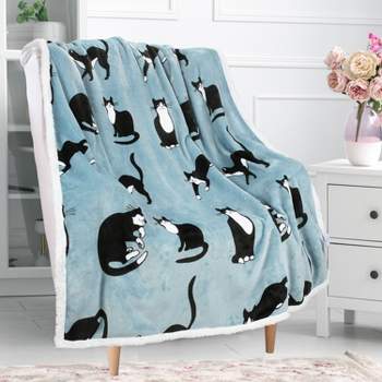 Tirrinia Wonder Cat Printed Throw Plush Cute Blanket Throw Size 50" x 60" Bedding Fleece Reversible Blanket, Super Soft Comfy Warm Fuzzy TV Blanket