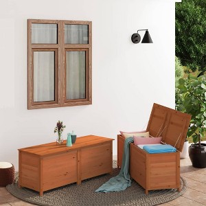 vidaXL Patio Cushion Box Brown 59.1 in.x19.7 in.x22 in. Solid Wood Fir - 1 of 4