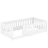 CAVINAS Twin Size Wood Montessori Bed,Modern Floor Bed with Heightened Safety Guardrails and Door,Toddler Bed for Bedroom - 4 of 4