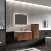 Floating Side Cabinet Wall-mounted Cabinet Space Saver Storage Cabinet With 2 Door And 3 Layers Shelves Engineered Wood Cupboard - 2 of 4