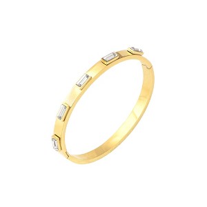 Anna-Kaci 18K Gold Plated Crystal Rhinestone Bangle Bracelets for Women with Cubic Zirconia Stainless Steel Bracelet for Valentines, Birthday - 1 of 4