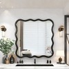 Solid Wood Wavy Rectangle Mirror Modern Mirror Wall Decor for Bathroom, Bedroom, Living Room, Dining Room(Contains Mirror Only) - 2 of 4