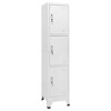 vidaXL Steel Locker Cabinet with 3 Compartments - Resistant, Easy Assembly, Secure Storage, and Easy Cleaning - 2 of 4