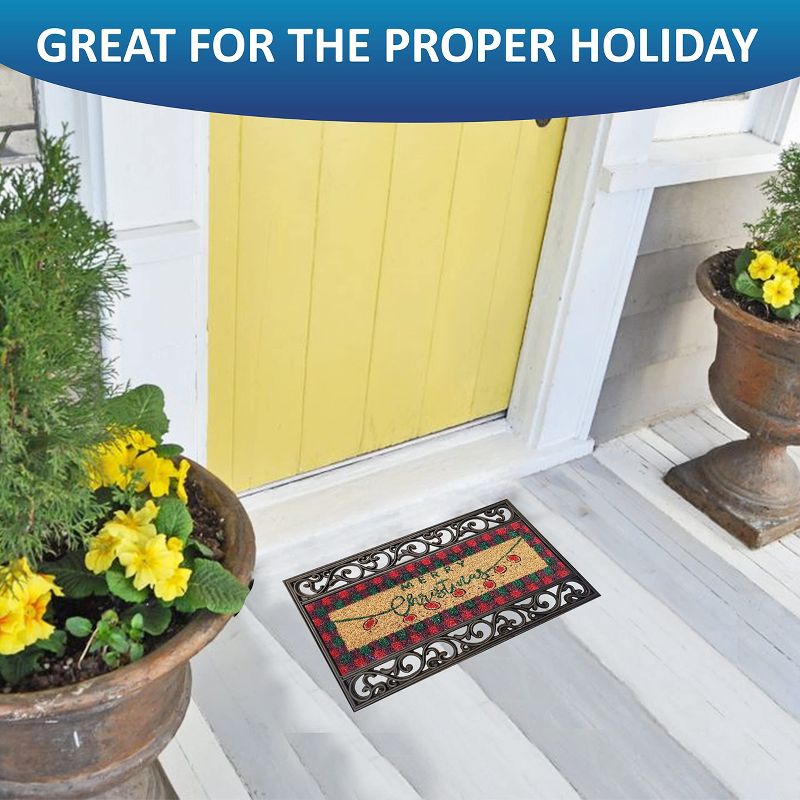 KOVOT Holiday's Interchangeable Doormat, Includes 5 Interchanging Welcome Mats Made from Natural Coir & 1 Rubber Tray - 30" x 18", 5 of 7