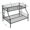 NicBex Modern Bunk Bed,Metal Bunk Bed Frame with Ladder and High Guardrail for Kids Teens Adults,Large Under Bed Storage - 3 of 4