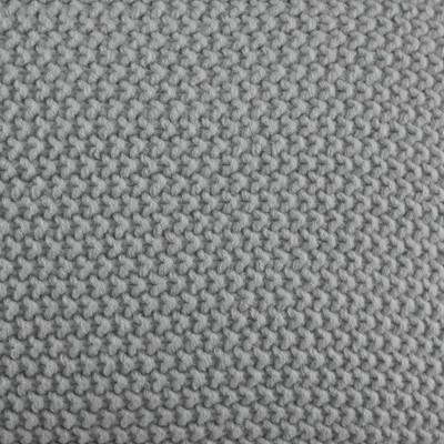 Gray Knit Square Pillow Cover with Zipper Closure