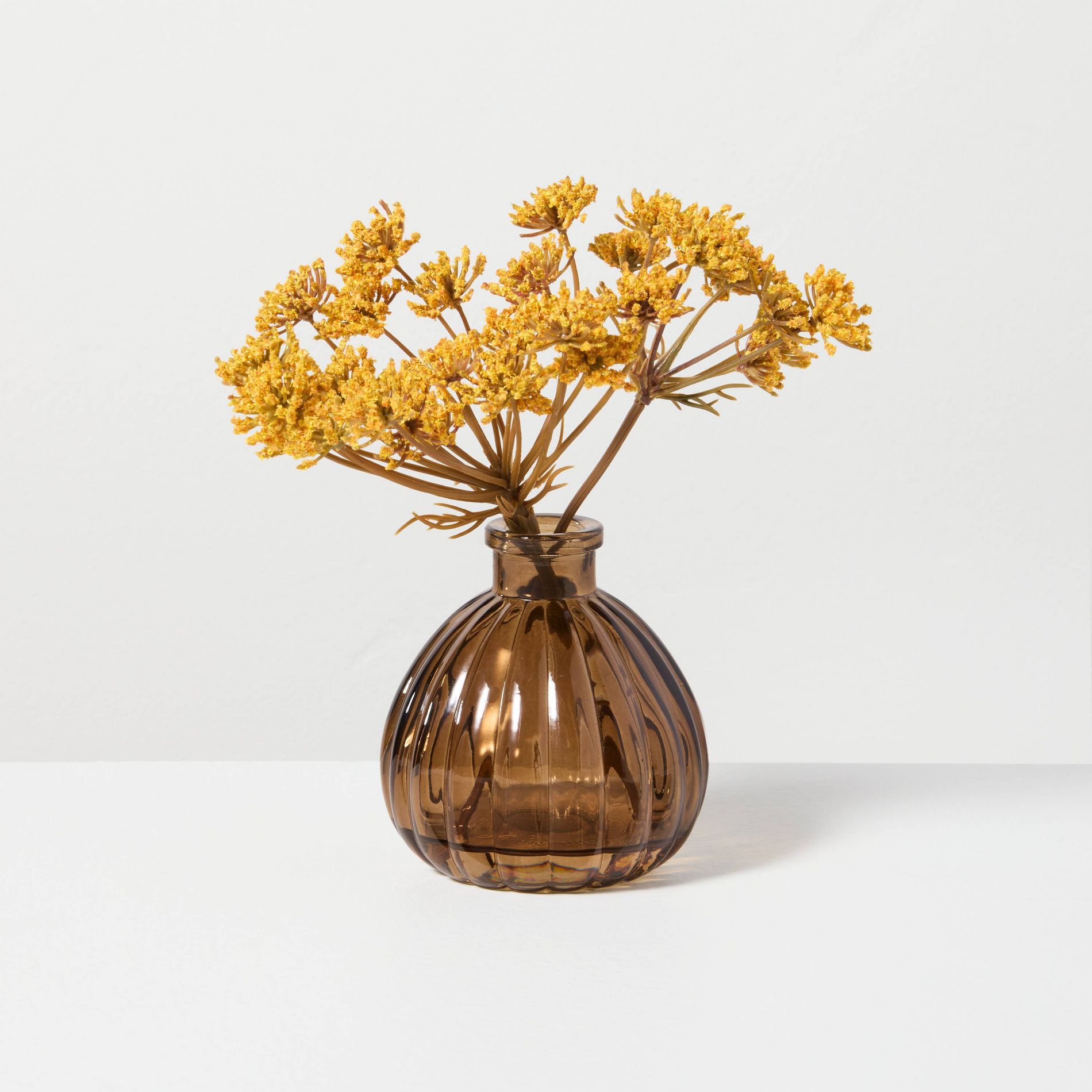 8" Mini Yellow Sedum in Amber Vase Arrangement - Hearth & Hand™ with Magnolia