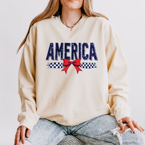Simply Sage Market America Galaxy Coquette  Lightweight Garment Dyed Sweatshirt - 1 of 4