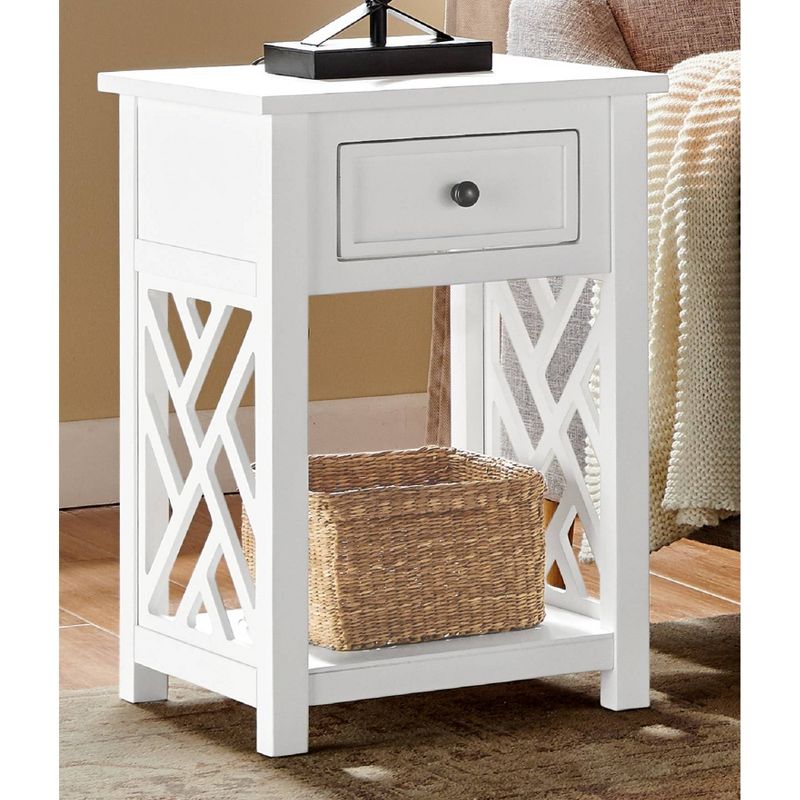 Middlebury Wood End Table with Drawer White - Alaterre Furniture, 3 of 12