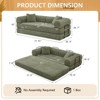 Dolonm Foldable Convertible Sofa Bed, Boneless Compression Mattress, Corduroy Sofa with Fixed Frame, Used for Living Room, Bedroom,Light Green - 2 of 4