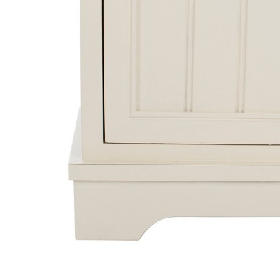 Distressed White Pine Accent Cabinet with Wicker Baskets