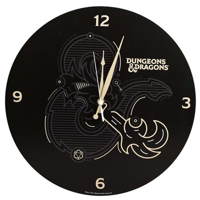 Dungeons & Dragons Line Art Ampersand Round wall Clock
