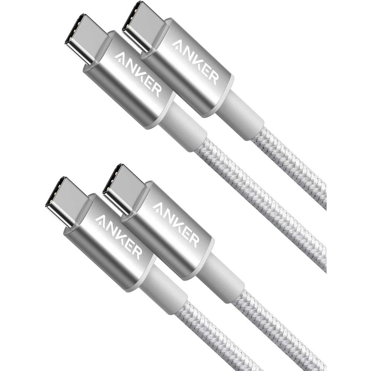 Anker USB C to USB C Cable, 60W Fast Charging Cable(2-Pack, 3.3 ft, Silver) | For iPhone 17 Series, iPad mini 6, and More