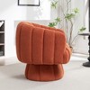 SEYNAR Modern Teddy Upholstered Fabric Round 360 Degree Swivel Accent Chair - 3 of 4