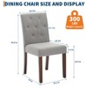 Upholstered Dining Chairs Set of 2, Modern Fabric Kitchen Side Chairs with Sturdy Wood Legs, Parsons Design, Comfortable Soft Linen for Dining Room - 4 of 4