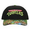 TMNT Classic Retro Cartoon Characters & Logo Men's Black Precurve Snapback Hat - 2 of 4