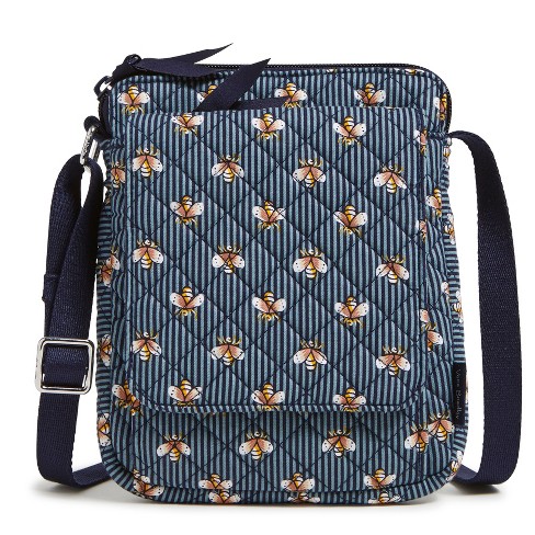 Vera Bradley Women's Cotton Bucket Crossbody Bag Bees Navy