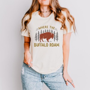 Simply Sage Market Where the Buffalo Roam Short Sleeve Tee - XS - Cream - 1 of 4