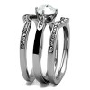 Slickblue Women's Stainless Steel Ring Silver Polished Finish with Clear Synthetic Crystal Sizes 5-11 - 4 of 4