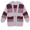 Girls Sweater Cardigan Open Front Longline Sweater Cable Knit Sweater Long Sleeve Color Block Sweater - 3 of 4
