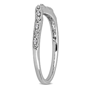 EVERLY JEWELRY | Sterling Silver Diamond Accent Curved Ring - 1 of 4