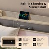 AMERLIFE Twin Daybed with Trundle, Upholstered Bed with Storage Headboard, LED & Charging Station, Velvet Corner Frame for Bedroom/Guest Room - 4 of 4