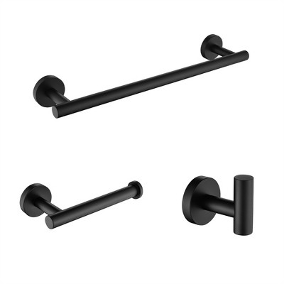 OUTSUPPLY 3 Pieces Bathroom Hardware Accessories Set, Towel Bar, Toilet Paper Holder, Robe Towel Hooks