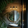 DORESshop Black Metal Bathroom Vanity Light, 3-Light Wall Sconce with Clear Round Glass Shade, E26  No Bulbs Included, for Bathroom, Bedroom - 4 of 4