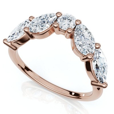 Pompeii3 1Ct Contoured  Diamond Wedding Ring Guard Band 14k Gold or Platinum Lab Created
