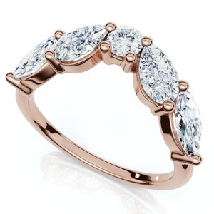 Pompeii3 1Ct Contoured  Diamond Wedding Ring Guard Band 14k Gold or Platinum Lab Created - 1 of 2