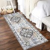 Washable Checkered Runner Rug, Non-Slip Neutral Area Rug for Kitchen Bathroom Bedroom Hallway, Modern Farmhouse Carpet - 3 of 4
