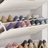 FUFU&GAGA Shoe Cabinet White with Foldable Compartments & Drawer - 4 of 4