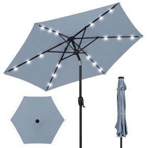 Best Choice Products 7.5ft Outdoor Solar Patio Umbrella for Deck, Pool w/ Tilt, Crank, LED Lights - 1 of 4