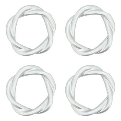 Silver Twisted Resin Napkin Rings Set of 4