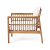2pk Elias Outdoor Acacia Wood Club Chairs with Cushions Teak/Beige - Christopher Knight Home: Weather-Resistant, UV Protection, Iron Frame - 4 of 4