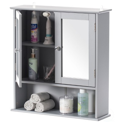 Tangkula Wall Mounted Bathroom Cabinet Storage Organize Hanging Medicine  Adjustable Shelf : Target