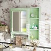 Bathroom Medicine Cabinet With Single Mirror Door, Wall Mounted Storage Cabinet With Mirror Door And Adjustable Shelf, 3 Open Fixed Shelves - 3 of 4