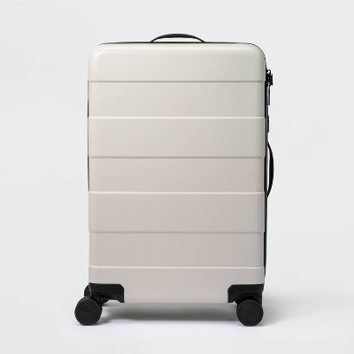 26.2" Hardside Checked Spinner Suitcase Tan - Made By Design™