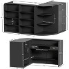 PAKASEPT L-Shaped Reception Desk with Counter for Retail & Checkout, Front Reception Counter with Drawers & Shelves, for Beauty Salon,Shop,Bar, Black - 2 of 4