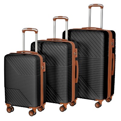 Sapphtopaz 3 Piece Hardshell Luggage Sets ABS Suitcase Luggage Carry On Suitcase, Double Spinner 8 Wheels, TSA Lock (20" 24" 28")