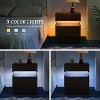 QingMoon Modern Nightstand with 3 Drawers, LED Bedside Tables, for Bedroom Living Room Bedside Furniture - 2 of 4