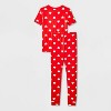 Kids' 'Hearts Valentine's Day' Short Sleeve Tight Fit Pajama Set - Cat & Jack™ Red/White - image 2 of 3