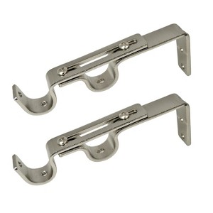 Versailles Double Strong Hold Wall Brackets Projection Pair Brushed Nickel - 1 of 4