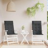 vidaXL 2pcs Highback Chair Cushions - Durable Black Oxford Fabric - Water and Wrinkle Resistant - Comfortable Foam Fiber Filling - 2 of 4