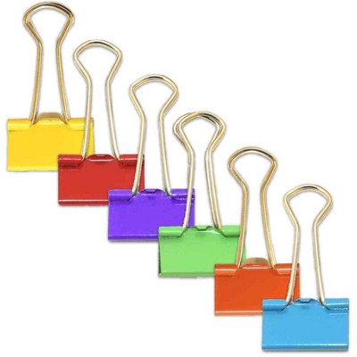 JAM Paper 3/4" 6pk of 25 Colorful Binder Clips - Small - Multicolor