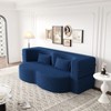 MYINDA Modern Floor Sofa,Convertible Teddy Fabric  Sleeper Sofa Bed,15" Full Size Folding Mattress for Living Room,Guest Bed - 4 of 4