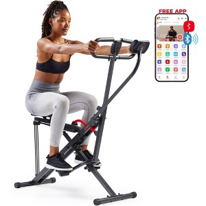 Sunny Health & Fitness Upright Row-N-Ride Squat Assist Trainer Exercise Rowing Machine - 1 of 4